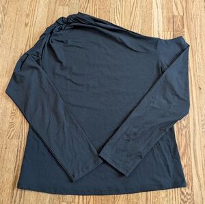 Women's Abercrombie & Fitch Black Modal-Blend Asymmetrical Top Size Medium